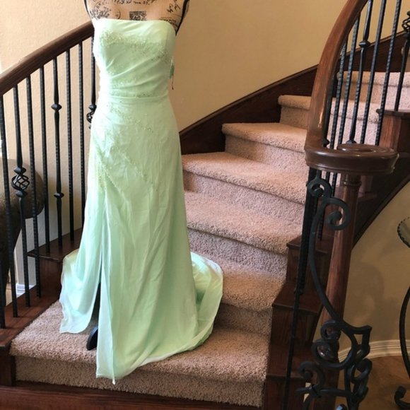 Xcite Prom Dresses & Skirts - Xcite Mint Green Strapless Jewel Dress Gown NWT 16